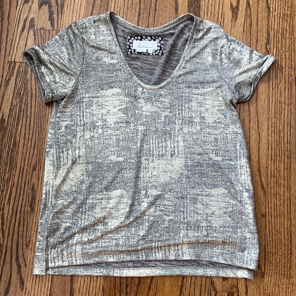 Anthropologie Gold Tee